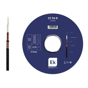 CC 96N– Cabo coaxial cobre RG6 Ø6.8mm 85dB/ClasseA - rolo 100m - negro