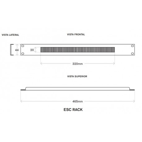 ESC-RACK Escova de passa-cabo para racks de 19 ”